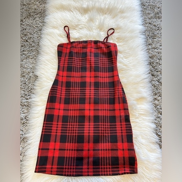 Dresses & Skirts - Red & Black Plaid Mini Dress